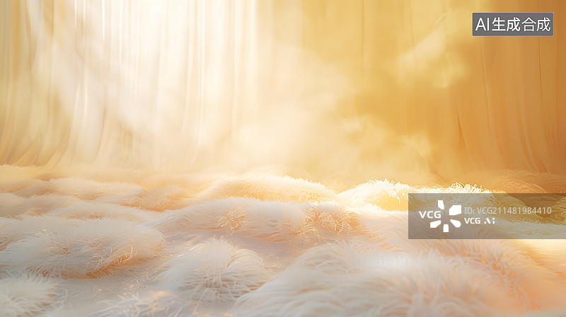 【AI数字艺术】AIGC:毛绒绒质感地毯产品展示，背景 高级感 插图图片素材