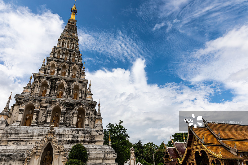 泰国清迈莲塔寺图片素材