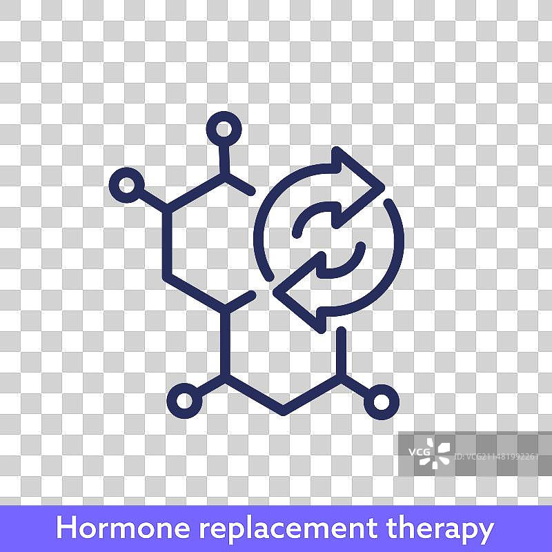 激素替代疗法线性图标图片素材