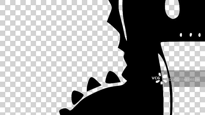 恐龙 - 黑白隔离图标图片素材