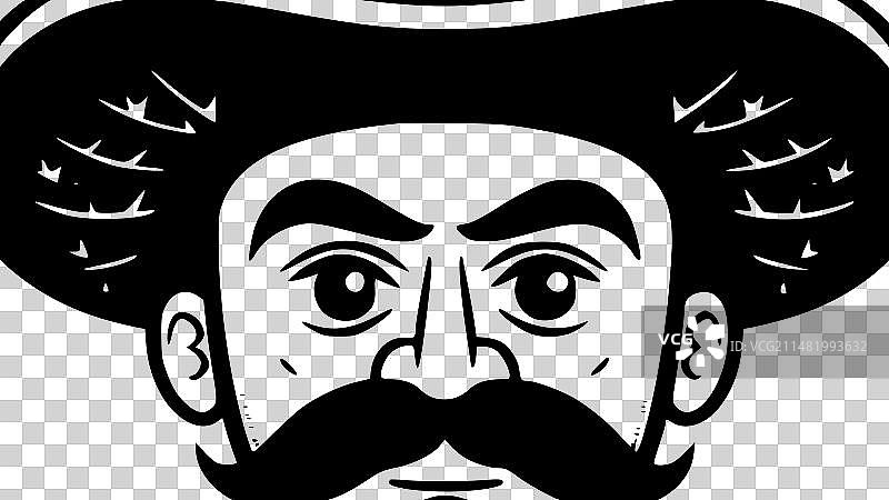 墨西哥黑白元素图片素材