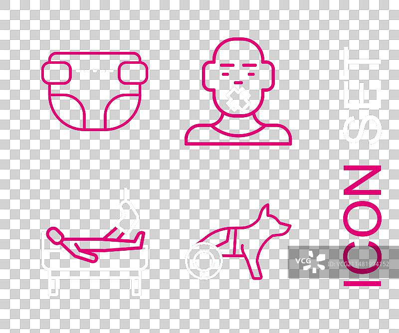 坐在轮椅上的线条狗病人骨折图片素材