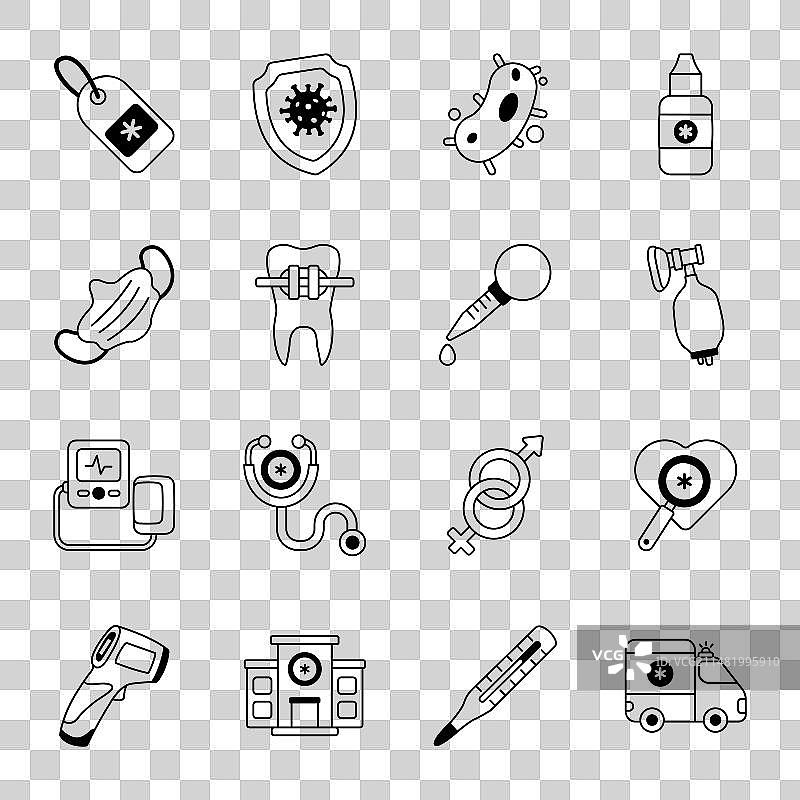 医疗设备标志字形图标包图片素材