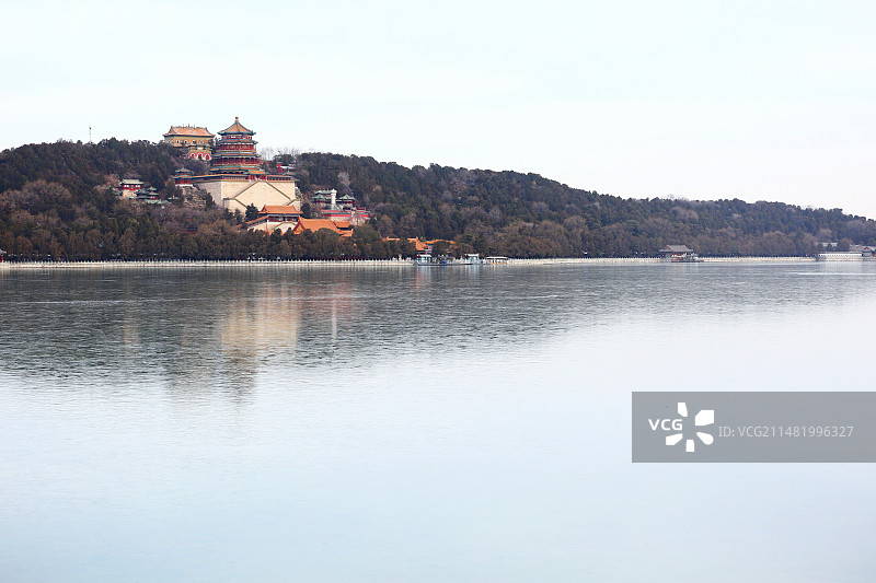 冬末春初的北京颐和园万寿山昆明湖图片素材