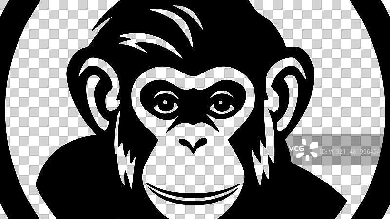 猴子 - 极简剪影图片素材