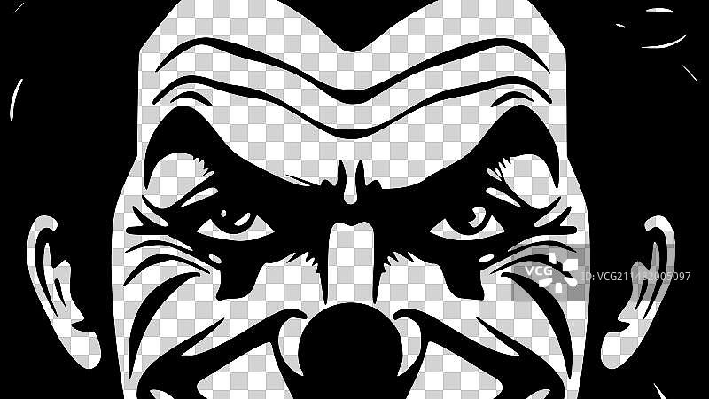 小丑 - 黑白图片素材