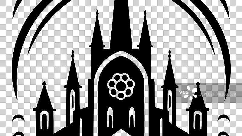 哥特风极简剪影图片素材