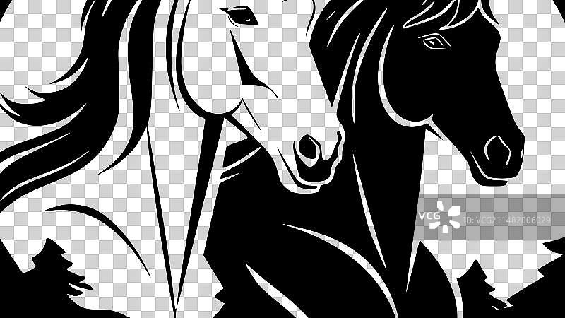 高品质马标志 - T恤理想选择图片素材