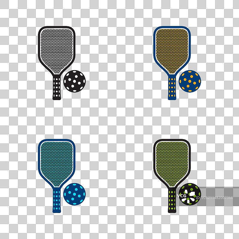 匹克球拍与球的符号图标图片素材
