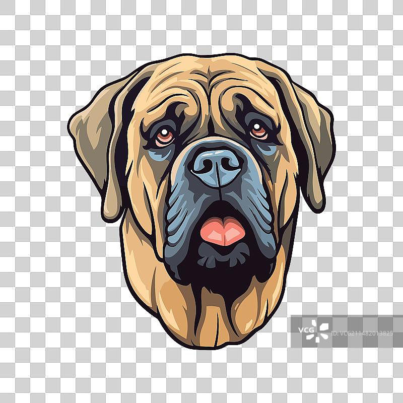 可爱卡通卡哇伊英国獒犬图片素材