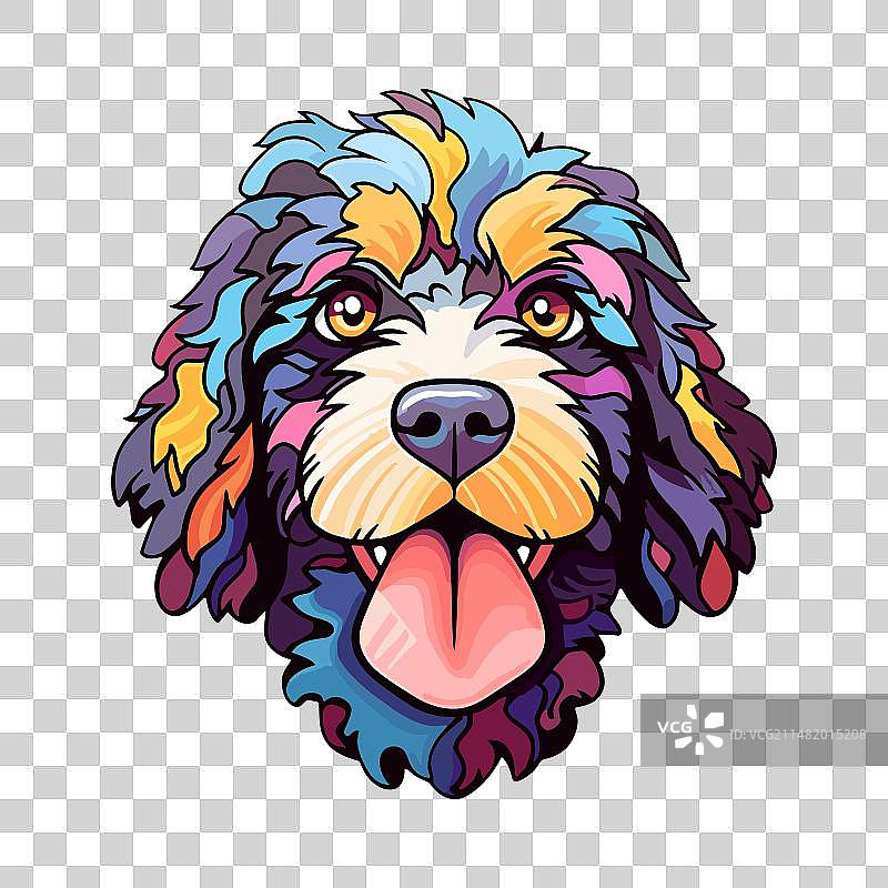 葡萄牙水犬彩色卡通图片素材