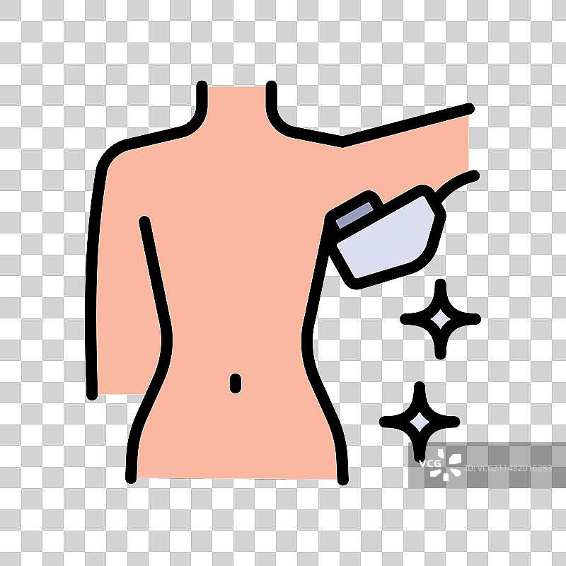 腋下激光脱毛彩色图标图片素材