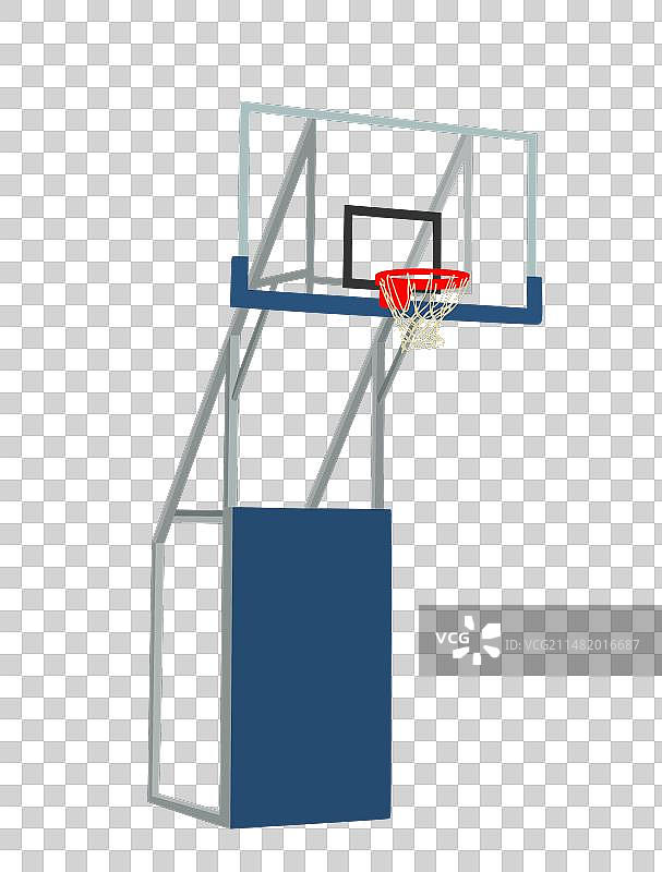 白色背景上孤立的篮球框图片素材