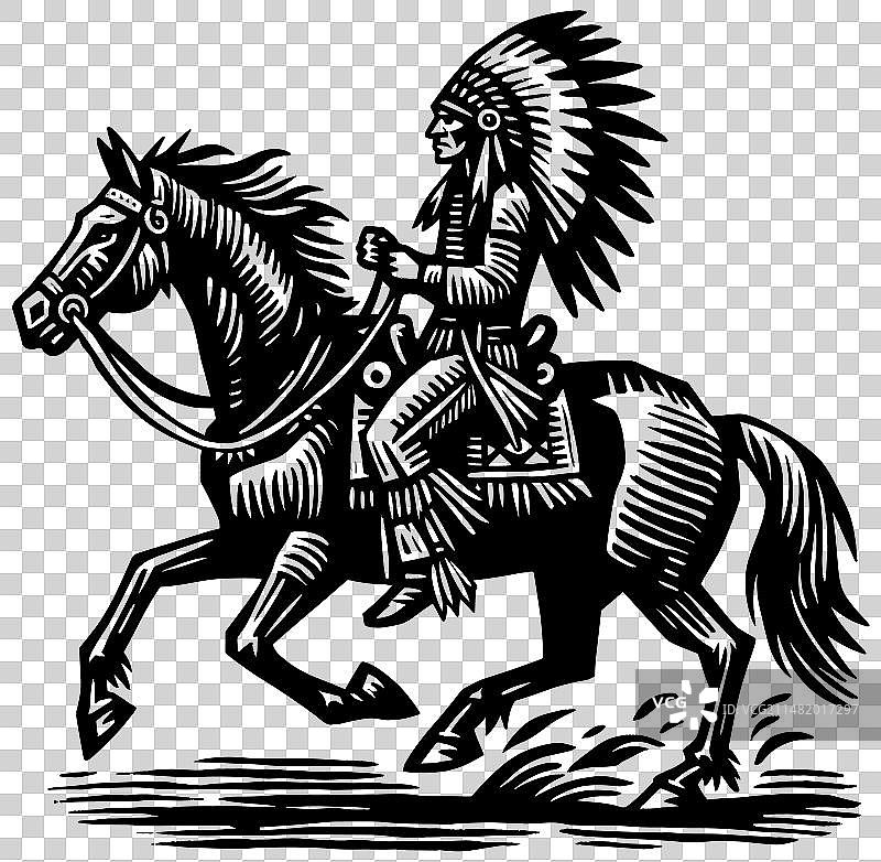 美洲原住民骑马图片素材