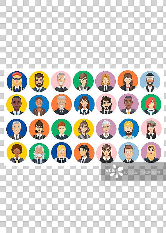 各种族圆形头像集图片素材