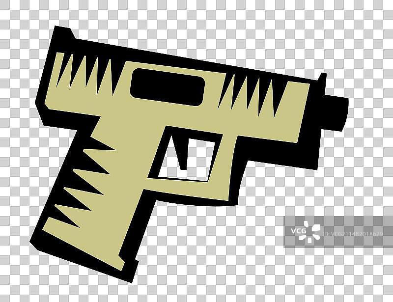 手枪图标风格化图片素材