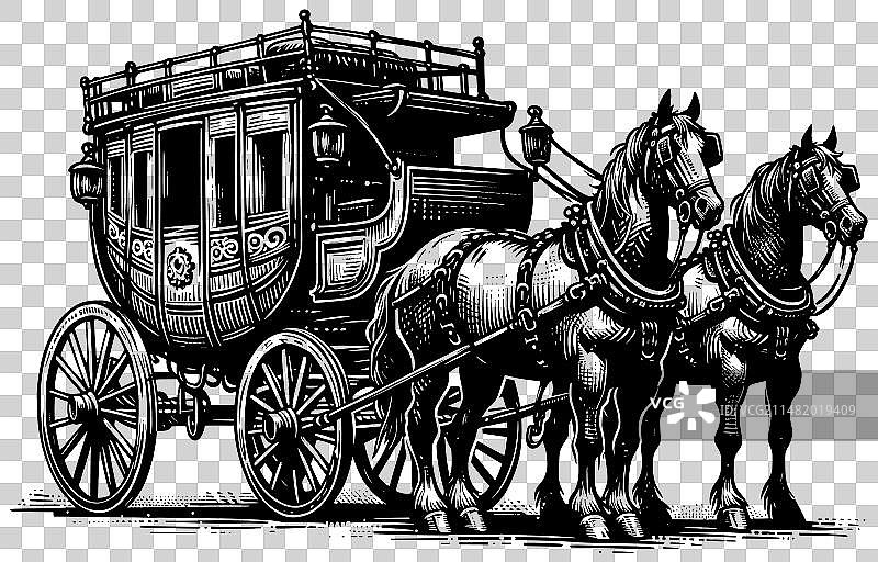 狂野西部驿站马车图片素材