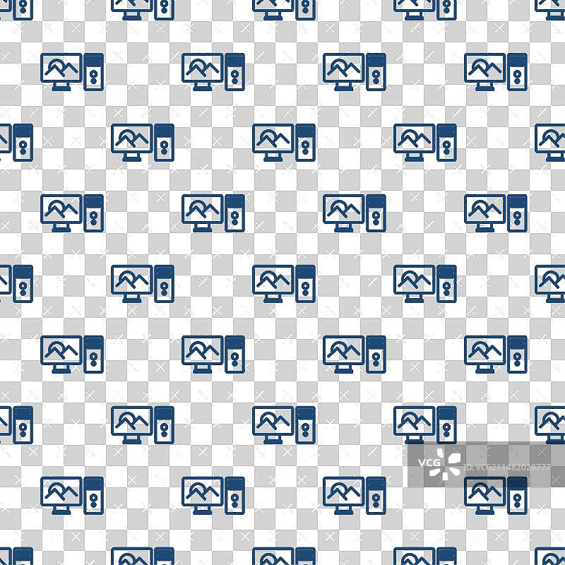 蓝色线条照片修饰图标，无缝背景图片素材