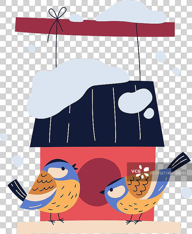 鸟类喂食器上的山雀图片素材