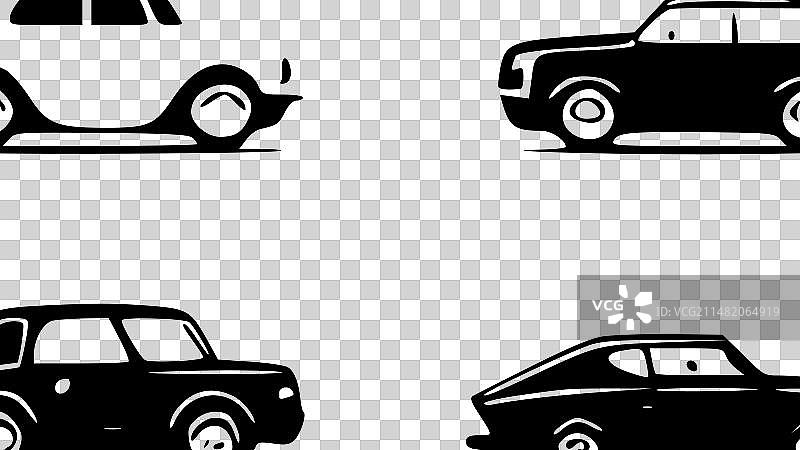 汽车 - 黑白隔离图标图片素材
