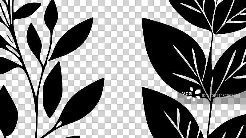 极简主义风格树叶剪影图片素材