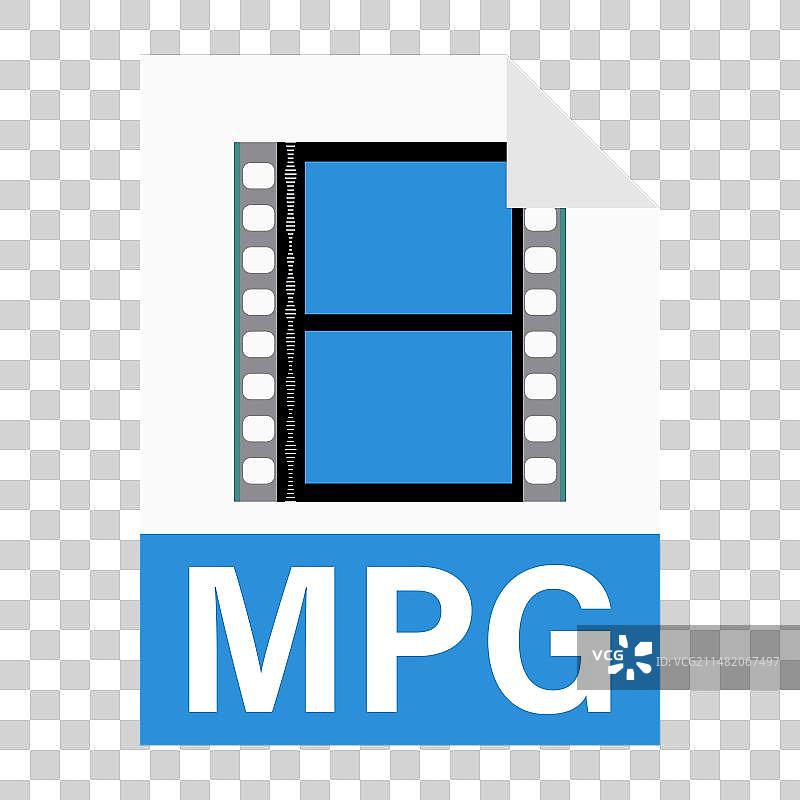 MPG文件图标2.5D扁平设计，网页用图片素材