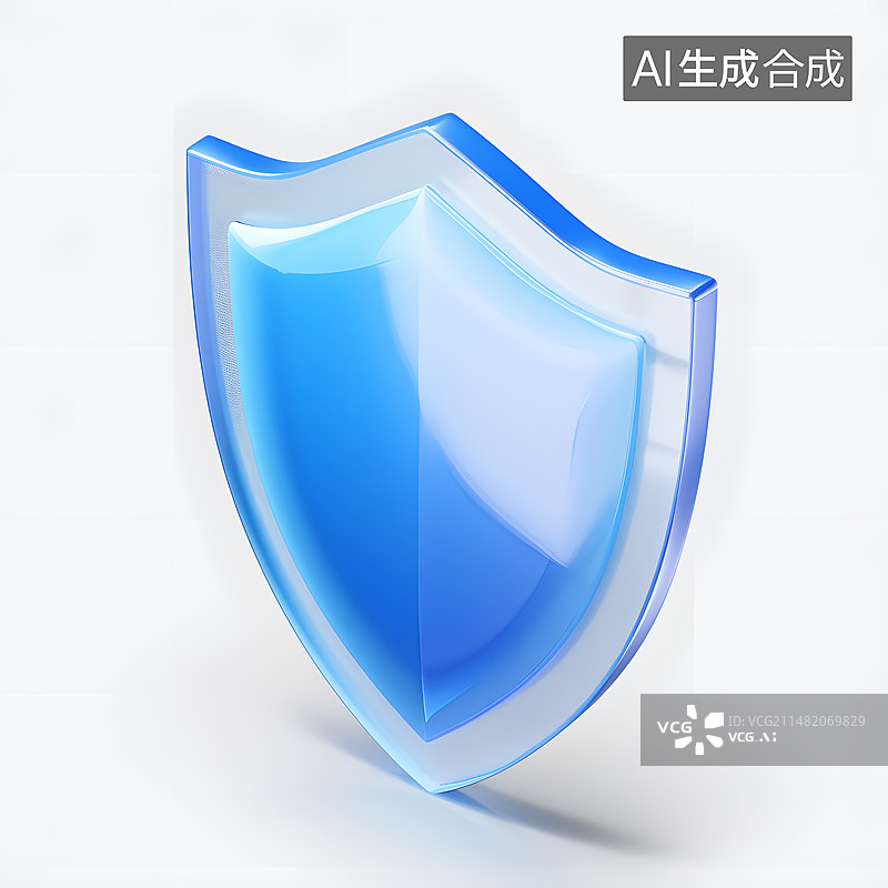 【AI数字艺术】3d安全护盾图标图片素材