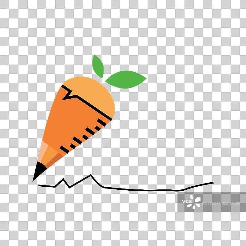 铅笔、尺子和蔬菜组成的胡萝卜标志图片素材