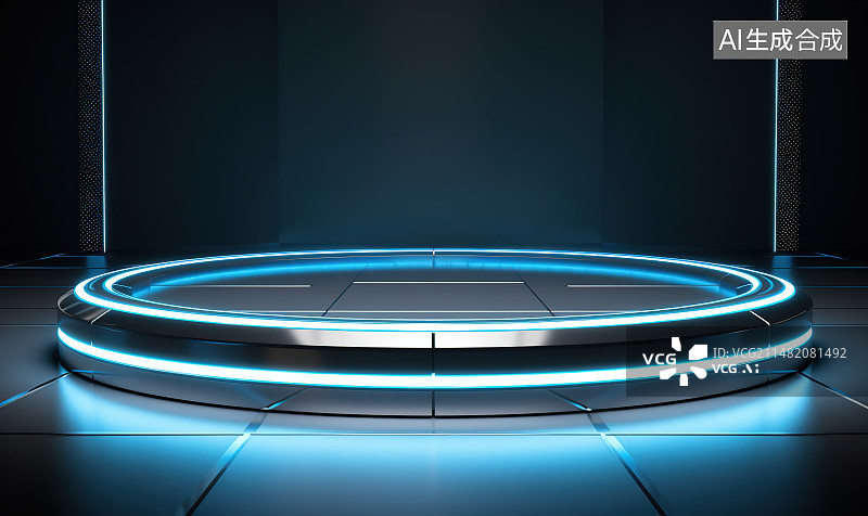 【AI数字艺术】蓝色背景下的空座位图片素材