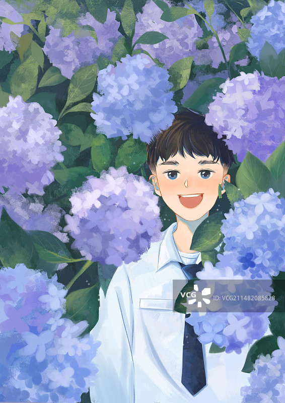 绣球少年图片素材