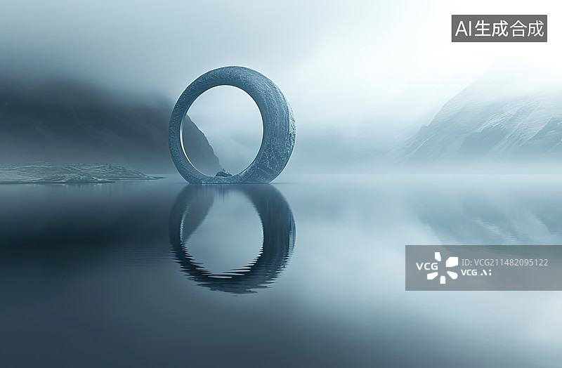 【AI数字艺术】水面上的钻石图片素材