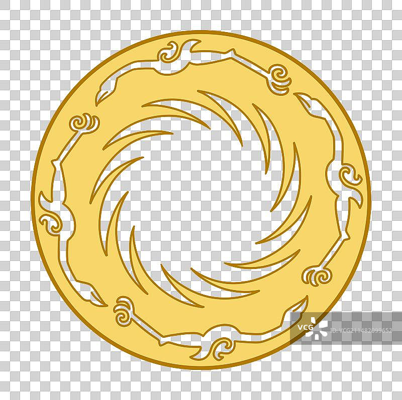 三星堆圆形太阳神鸟纹样图片素材