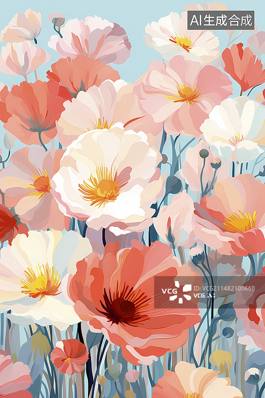 【AI数字艺术】波西米亚风设计抽象油画花艺术感抽象装饰画图片素材