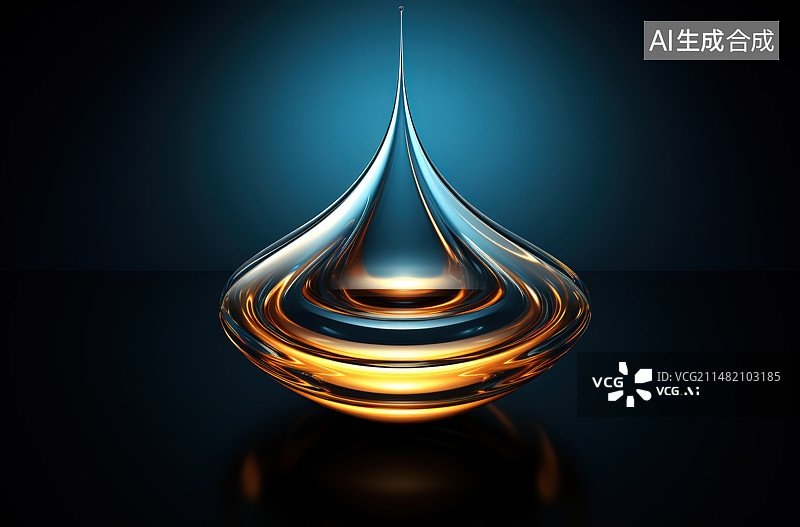 【AI数字艺术】黑色背景下桌子上的玻璃特写镜头图片素材