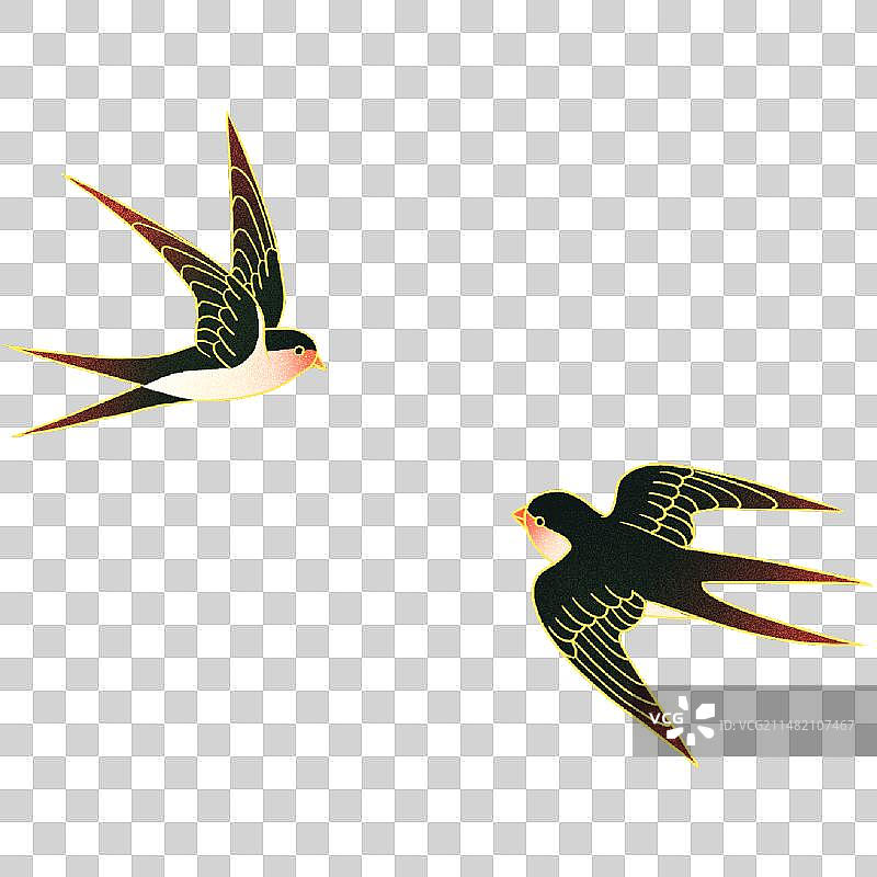 国潮风两只燕子图片素材