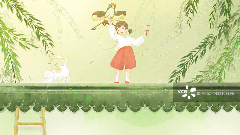 中国风立春二十四节气插画图片素材