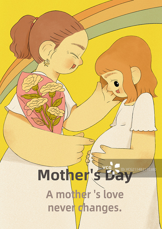 母亲节海报母女图片素材