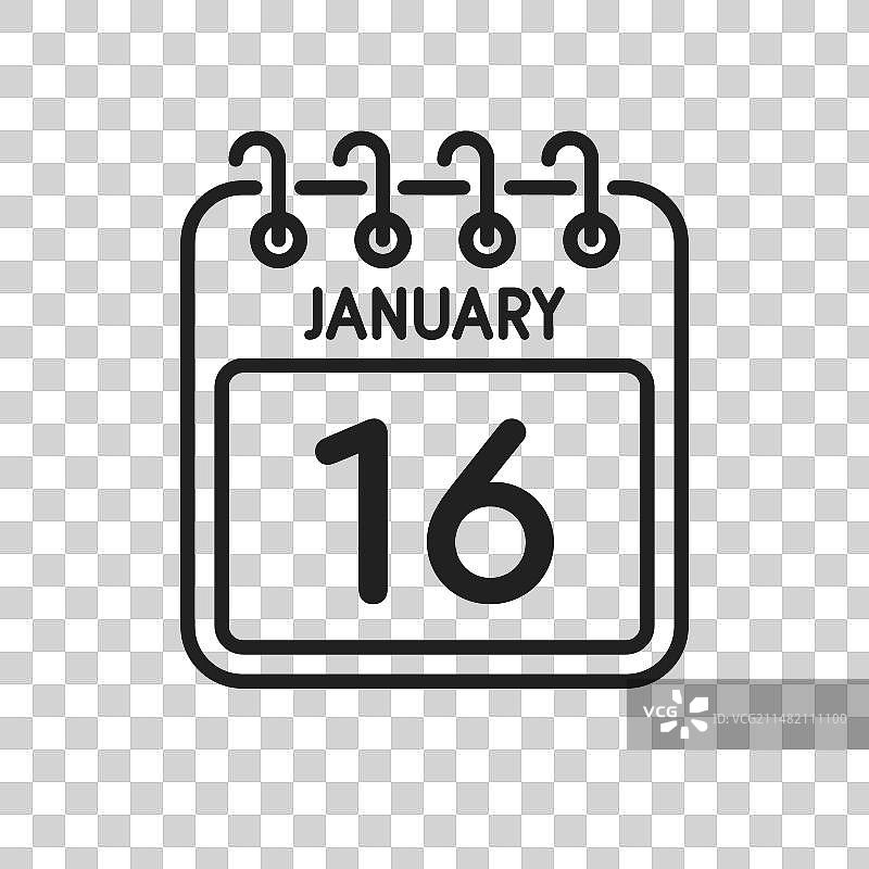 日历页面图标 - 1月16日图片素材
