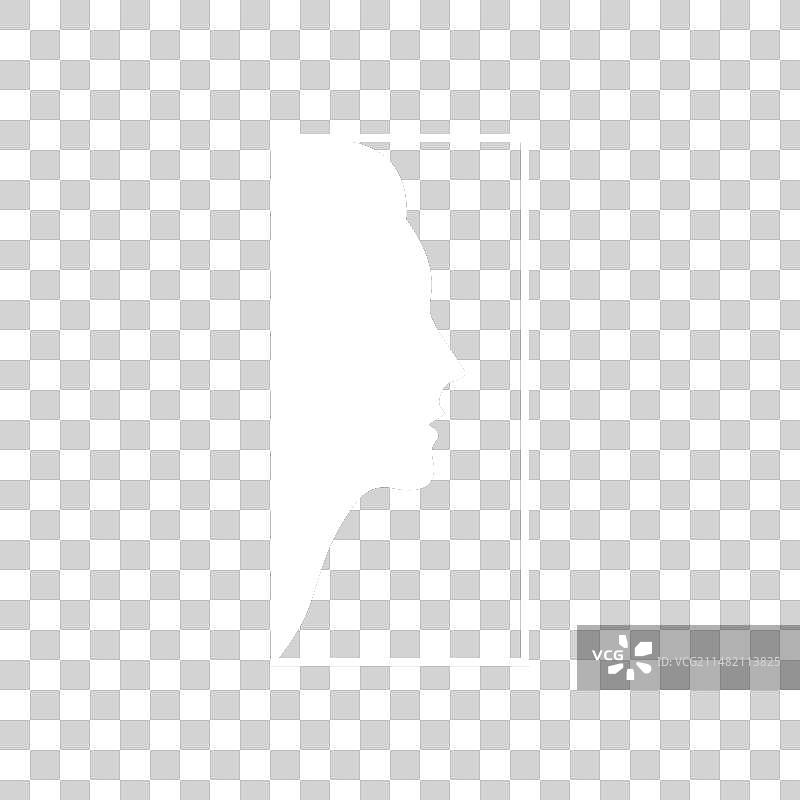 画框中女性头部和面部的轮廓剪影图片素材