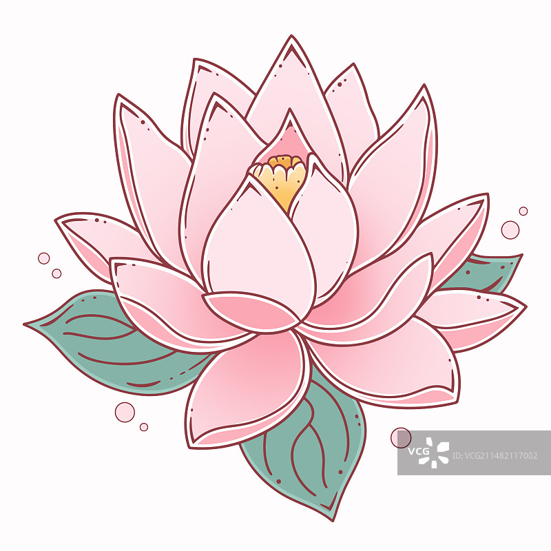 手绘莲花图片素材