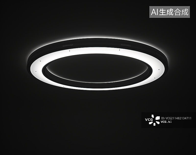 【AI数字艺术】黑色背景下照明设备的低角度视图图片素材