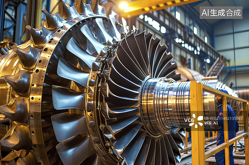 【AI数字艺术】涡轮发动机图片素材