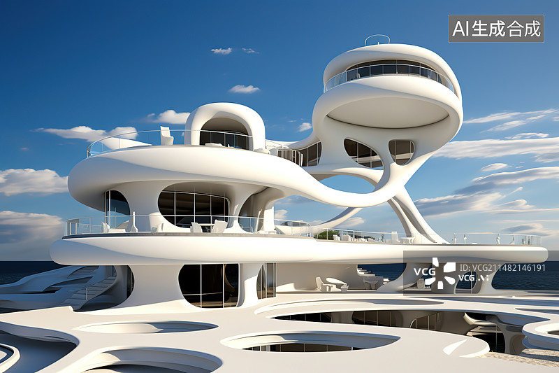 【AI数字艺术】现代城市建筑与广场图片素材