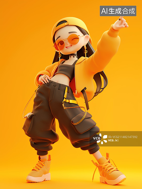 【AI数字艺术】街舞女孩图片素材