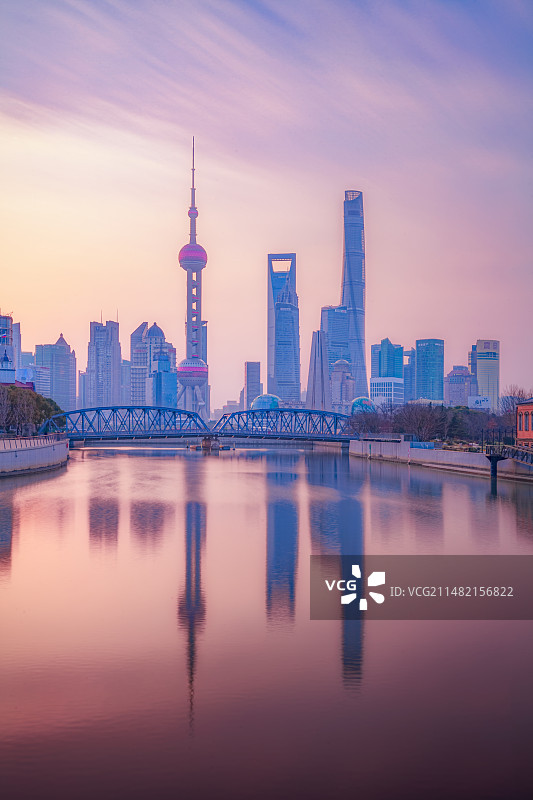 上海陆家嘴日出图片素材