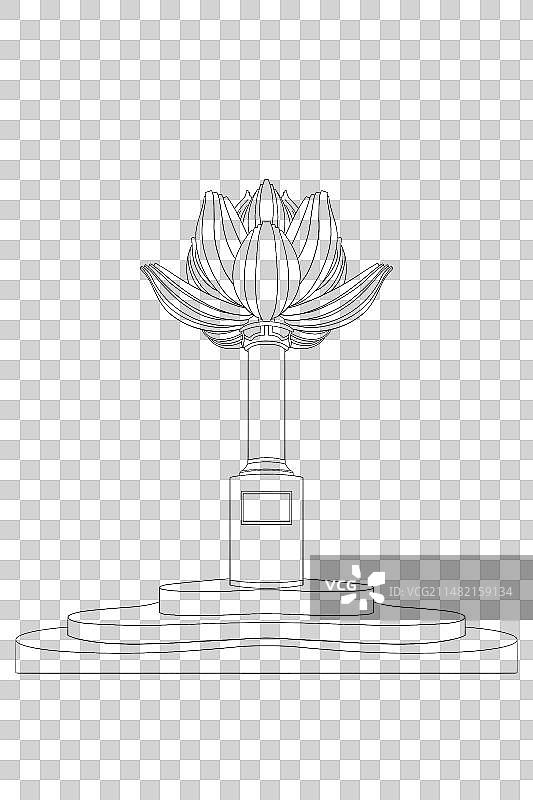 澳门金莲花广场线稿图片素材