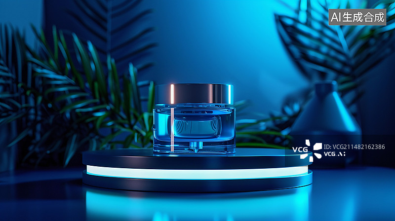 【AI数字艺术】化妆品展示台图片素材
