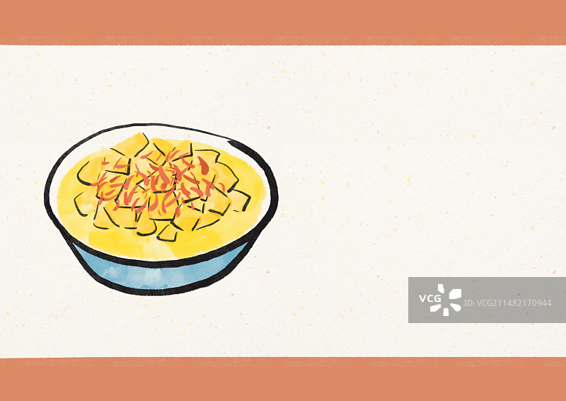 水墨风香港美食插画-杨枝甘露图片素材