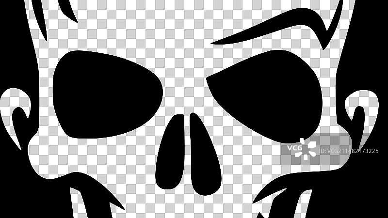 骷髅-极简主义和扁平的标志图片素材