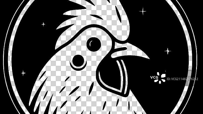 鸡 - 黑白隔离图标图片素材